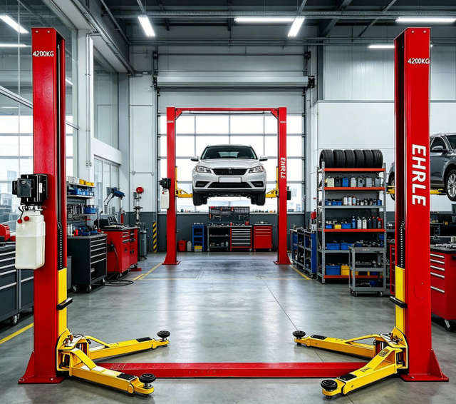 Vehicle lift dimensions and workshop bay planning for automotive service equipment